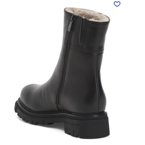 NEW LA CANADIENNE Leather Debby Boots in black for women 1225 15m8 - Picture 4 of 5